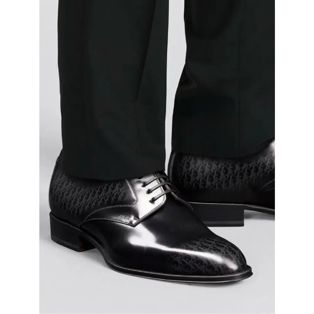 Dior Timeless Derby Shoe with Gray and Black Dior Oblique Gradient size 42